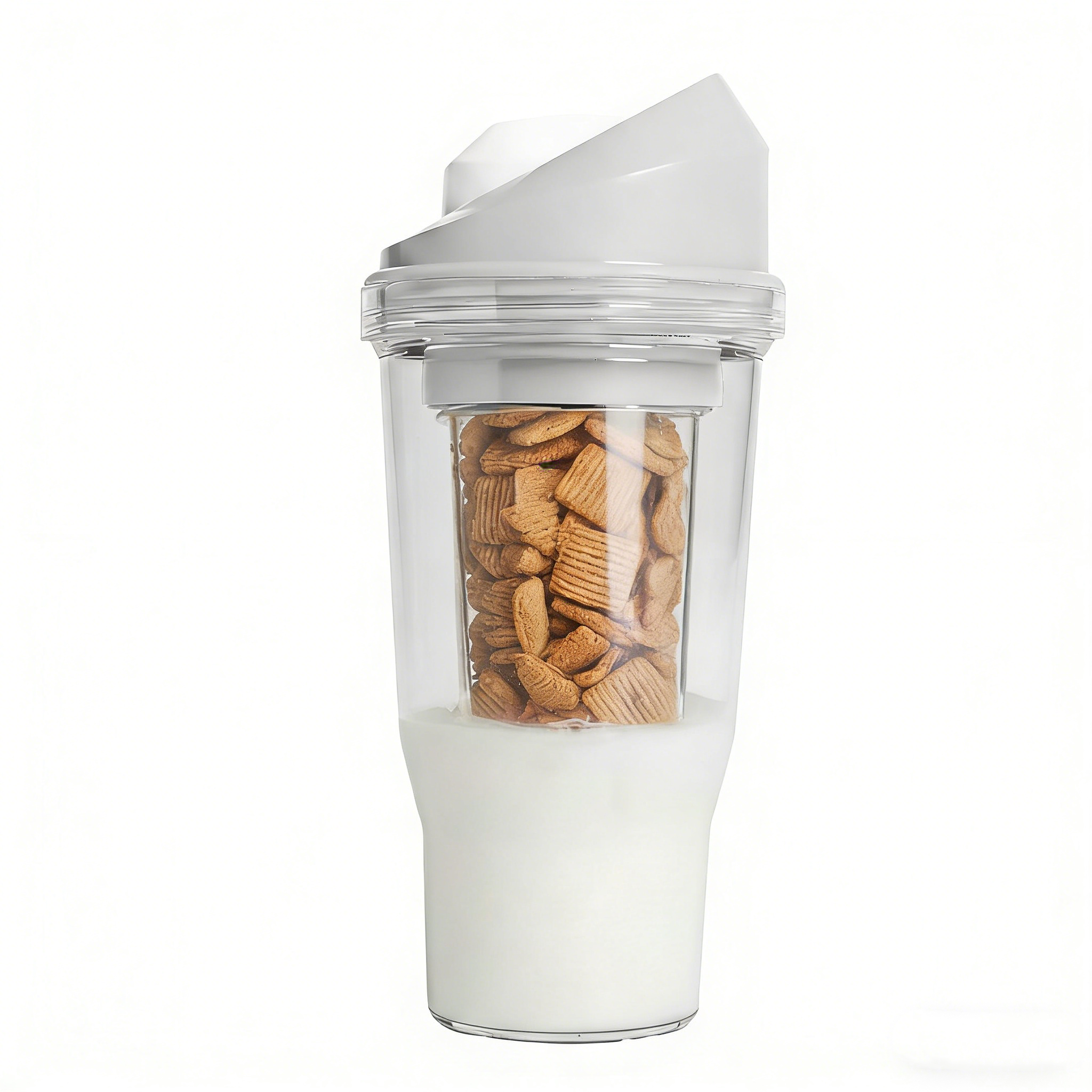 Portable Plastic Cereal Cup | Convenient Breakfast Cereal and Milk Container