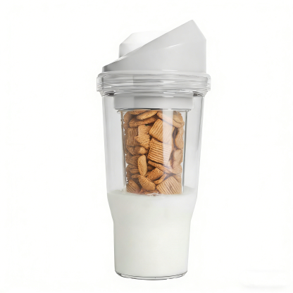Portable Plastic Cereal Cup | Convenient Breakfast Cereal and Milk Container
