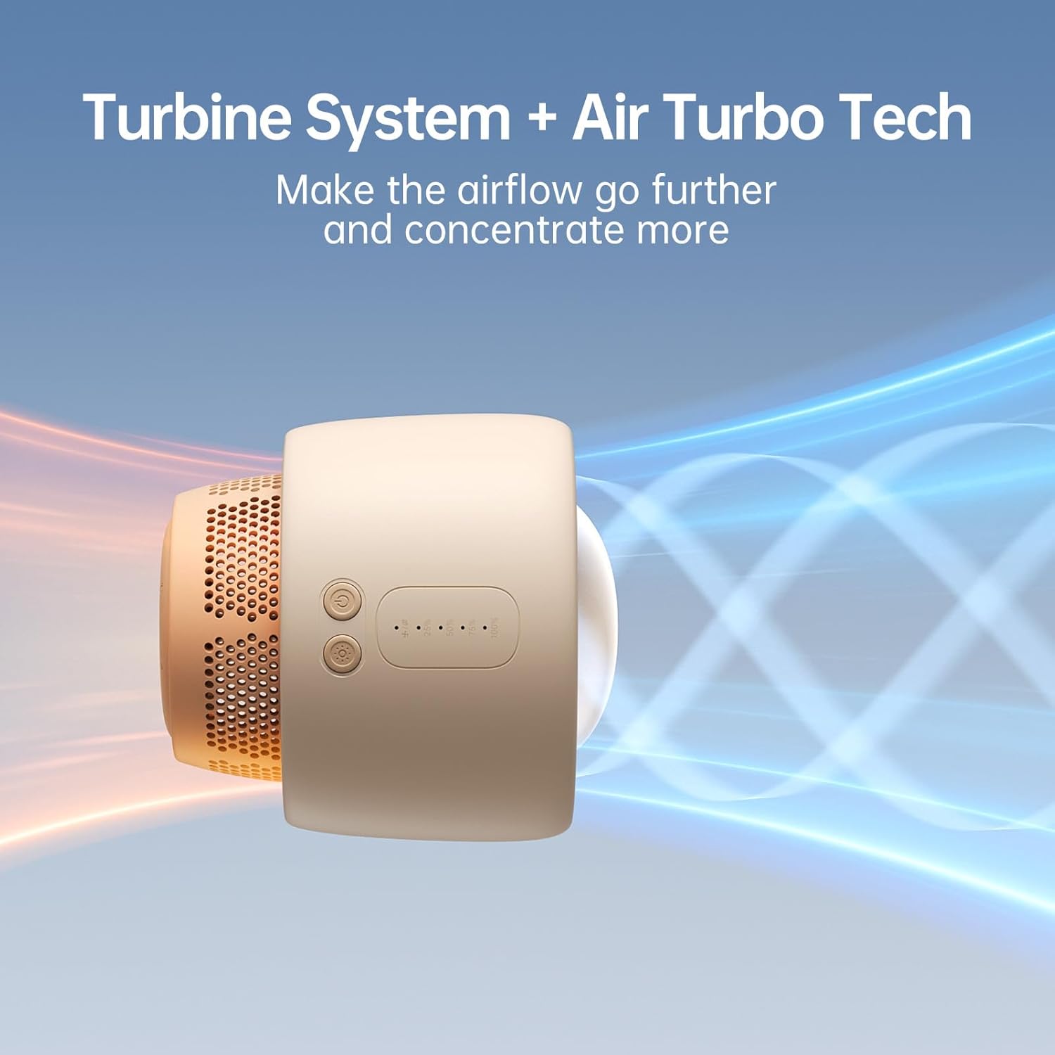 Baby Stroller Fan - Large, Safe Bladeless Fan with Night Light and Rechargeable 4000mAh Battery