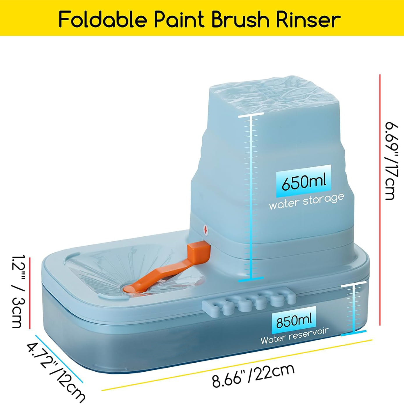 Portable Brush Washer – 5-Slot Silicone Paint Cleaner with Drain