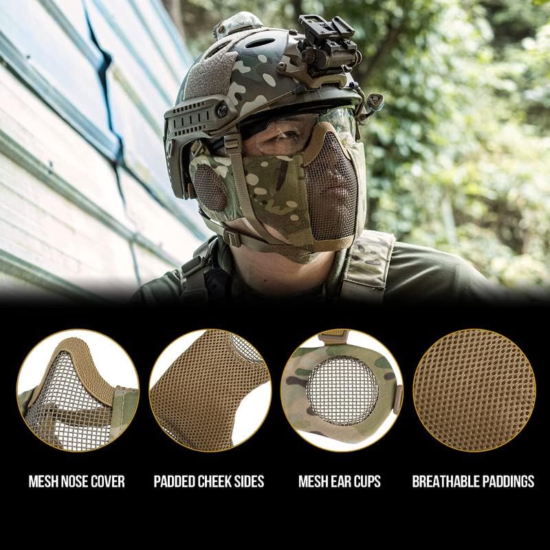 6-Inch Foldable Half-Face Mesh Tactical Mask