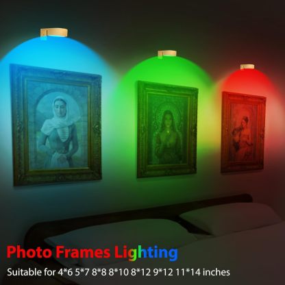 3PCS Magnetic LED Picture Lights for Wall – Remote Dimmable with Timer & 13 Lighting Modes