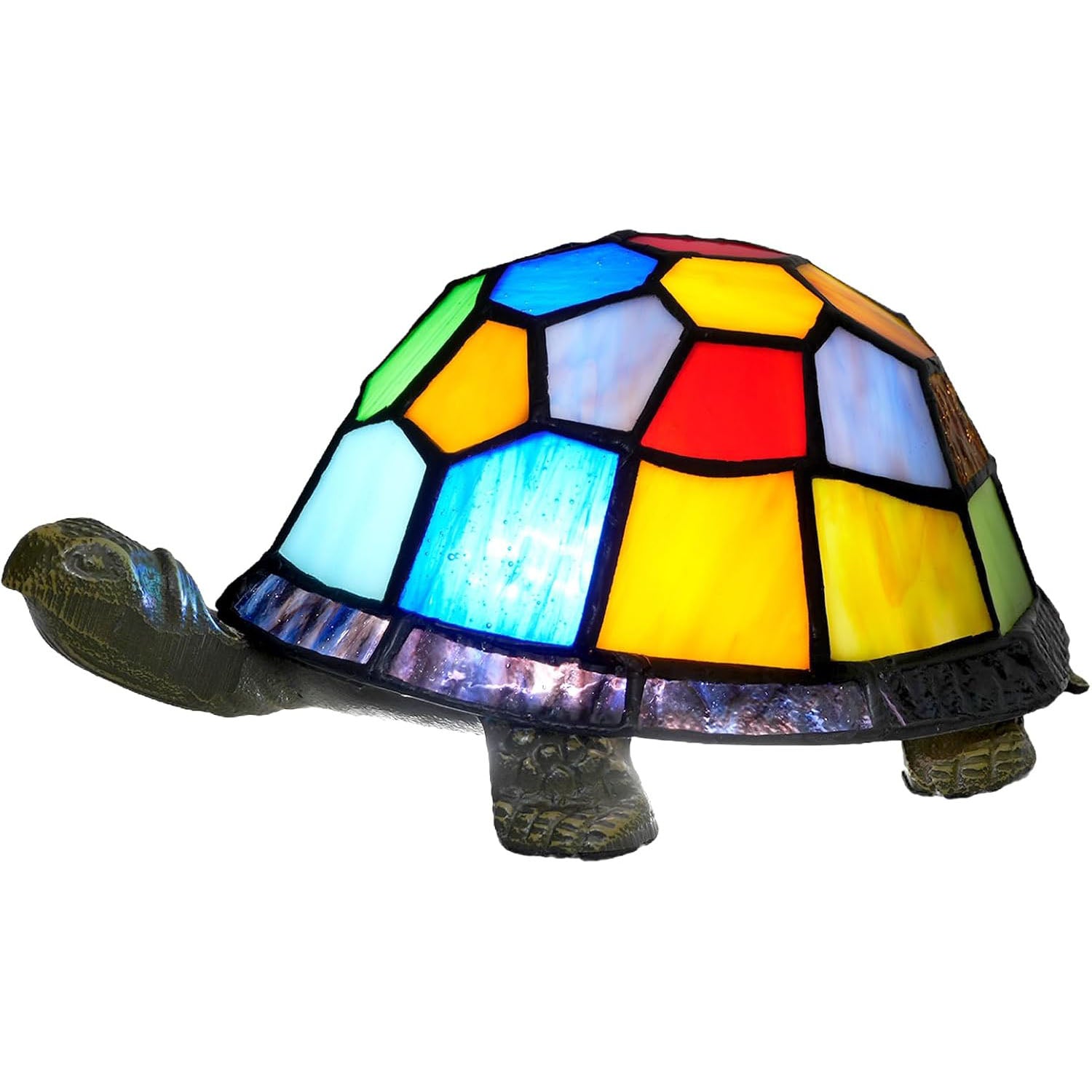 Stained Glass Turtle Table Lamp – Green | Handcrafted