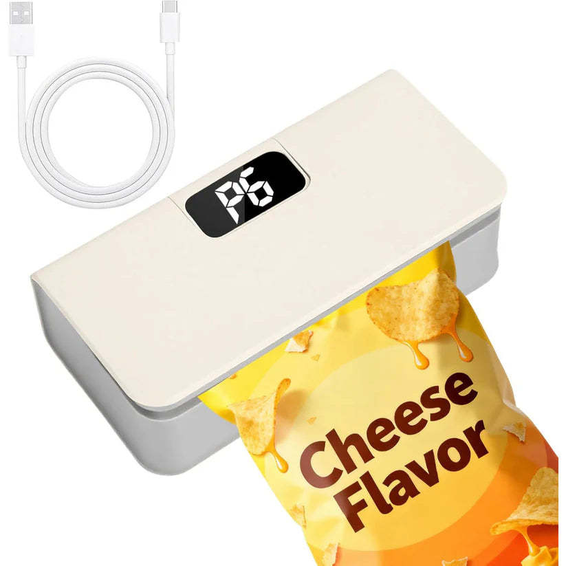 Mini Sealer Machine – Rechargeable Portable Sealing and Cutting Tool with LED Battery Display