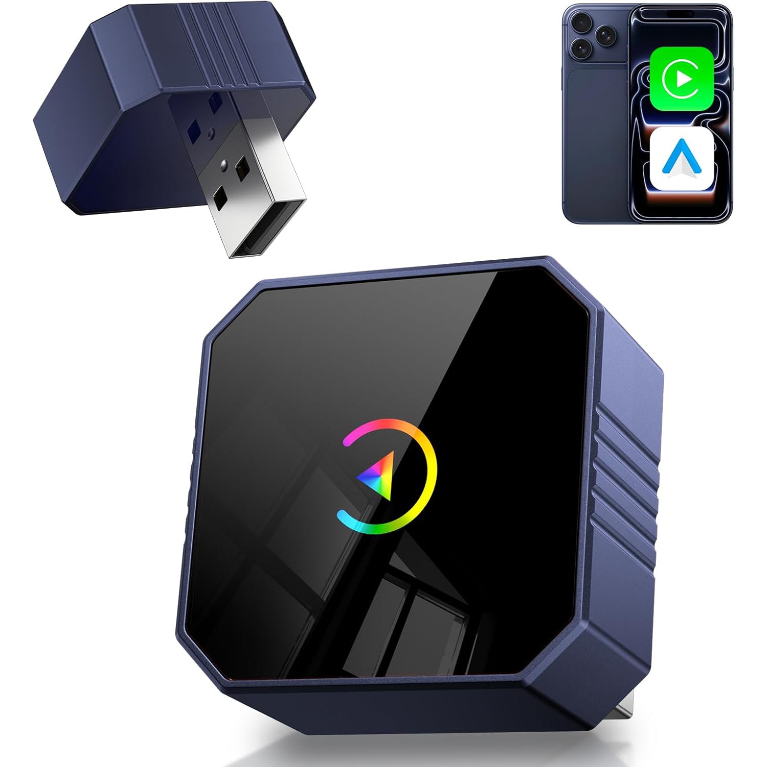 Wireless CarPlay Adapter – 2-in-1 Plug and Play, Seamlessly Switch