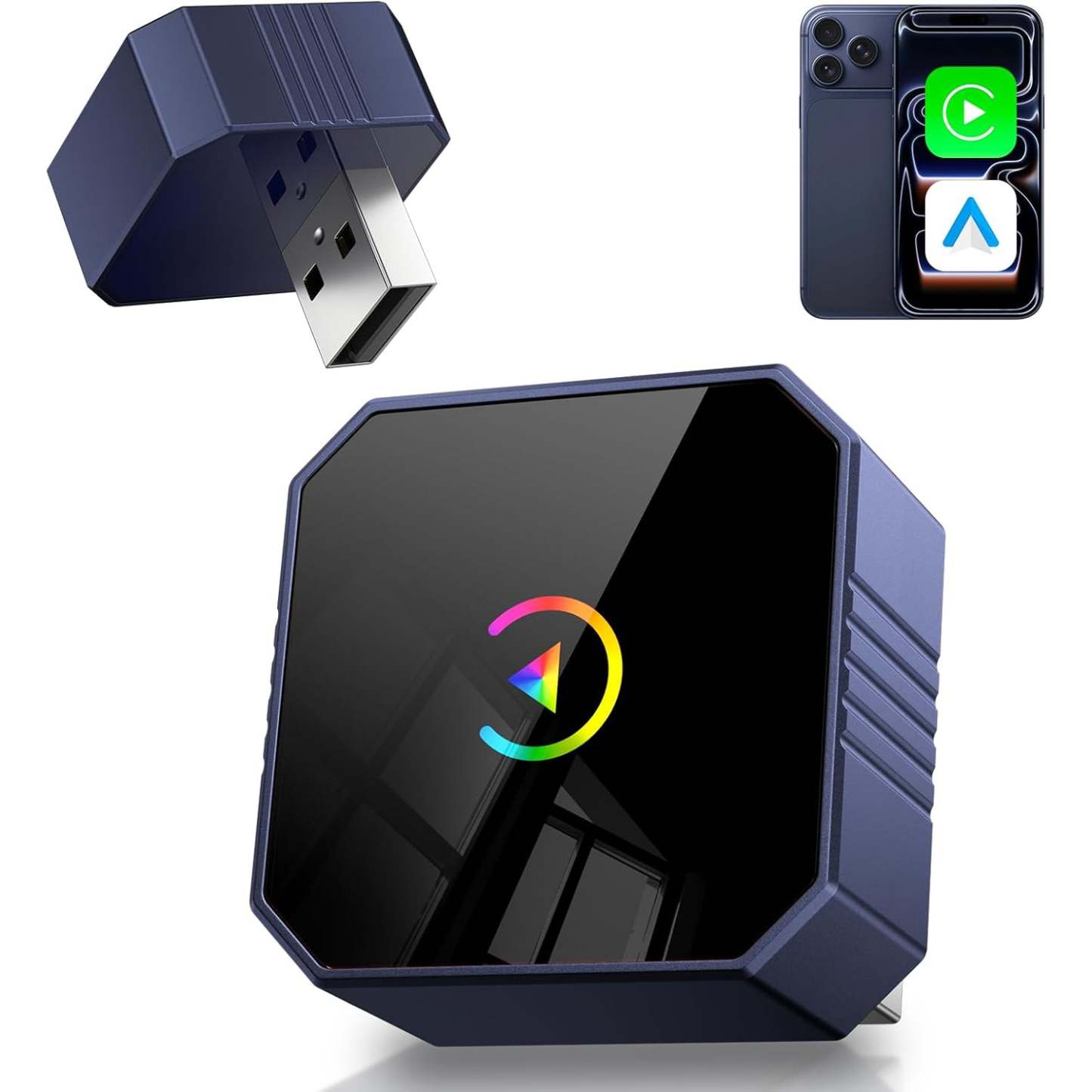 Wireless CarPlay Adapter – 2-in-1 Plug and Play, Seamlessly Switch