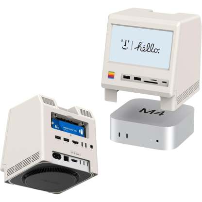 Hard Drive Enclosure with HD Display – Hub for Mac mini M4