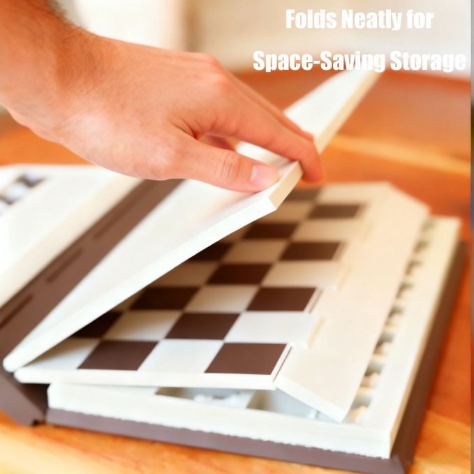 Magnetic book-shaped chess set with built-in storage