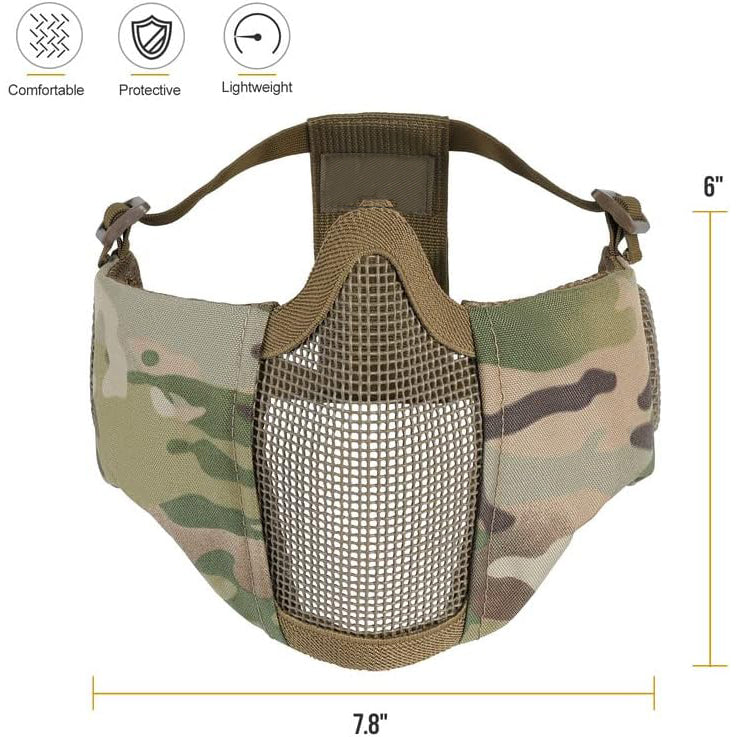 6-Inch Foldable Half-Face Mesh Tactical Mask