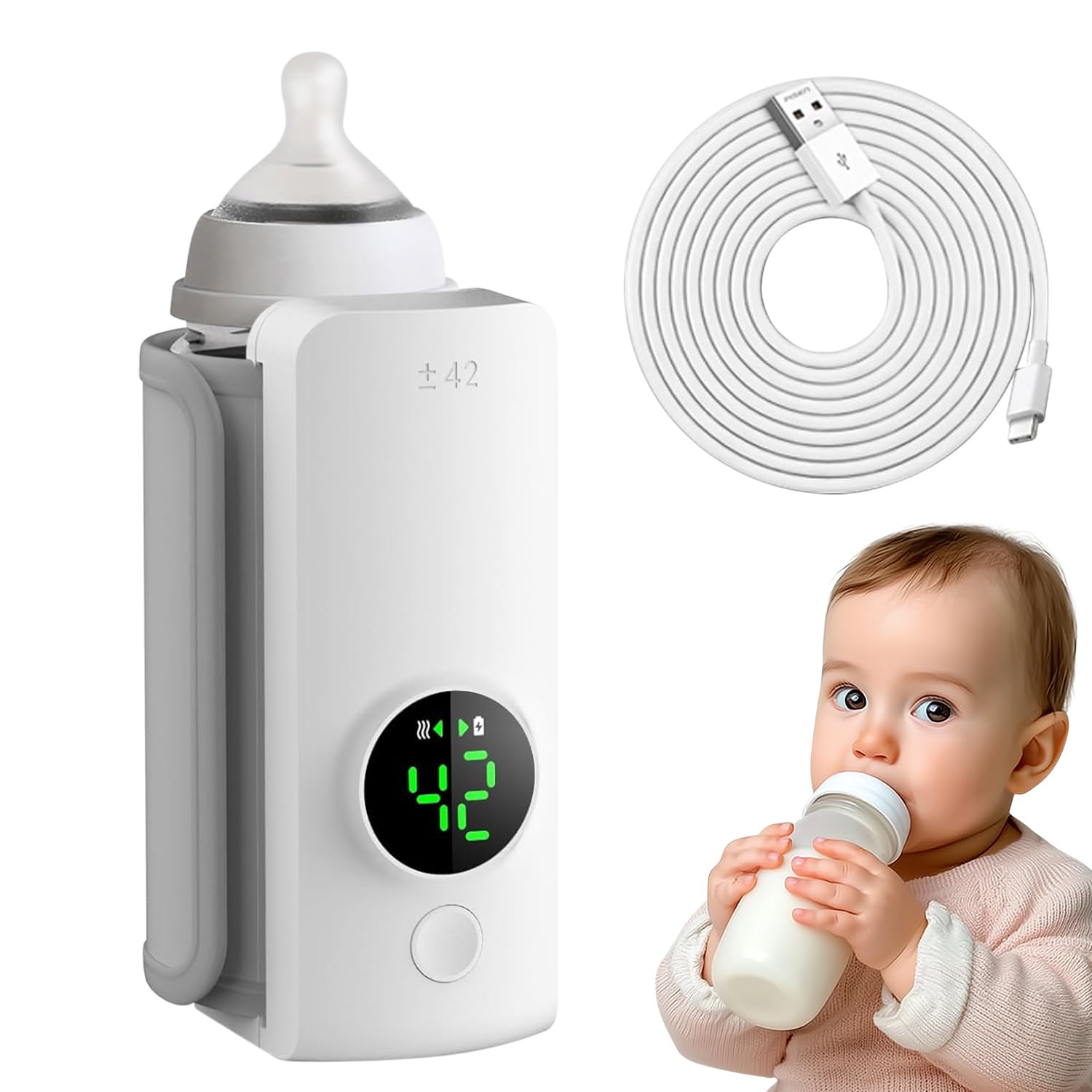 Portable Bottle Warmer – Cordless, Fast-Heating & Travel-Friendly Baby Feeding Solution