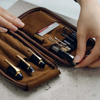 The pen case can be opened 180 degrees.