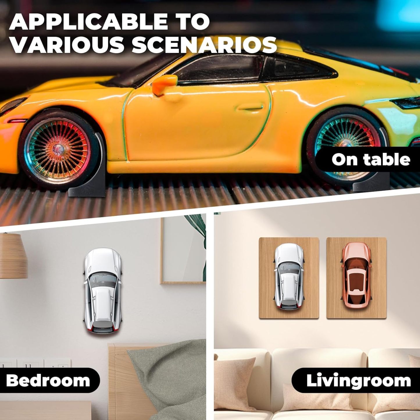 Car Model Vertical Wall Hanger | Creative Floating Display Stand | Essential for Home & Living Room