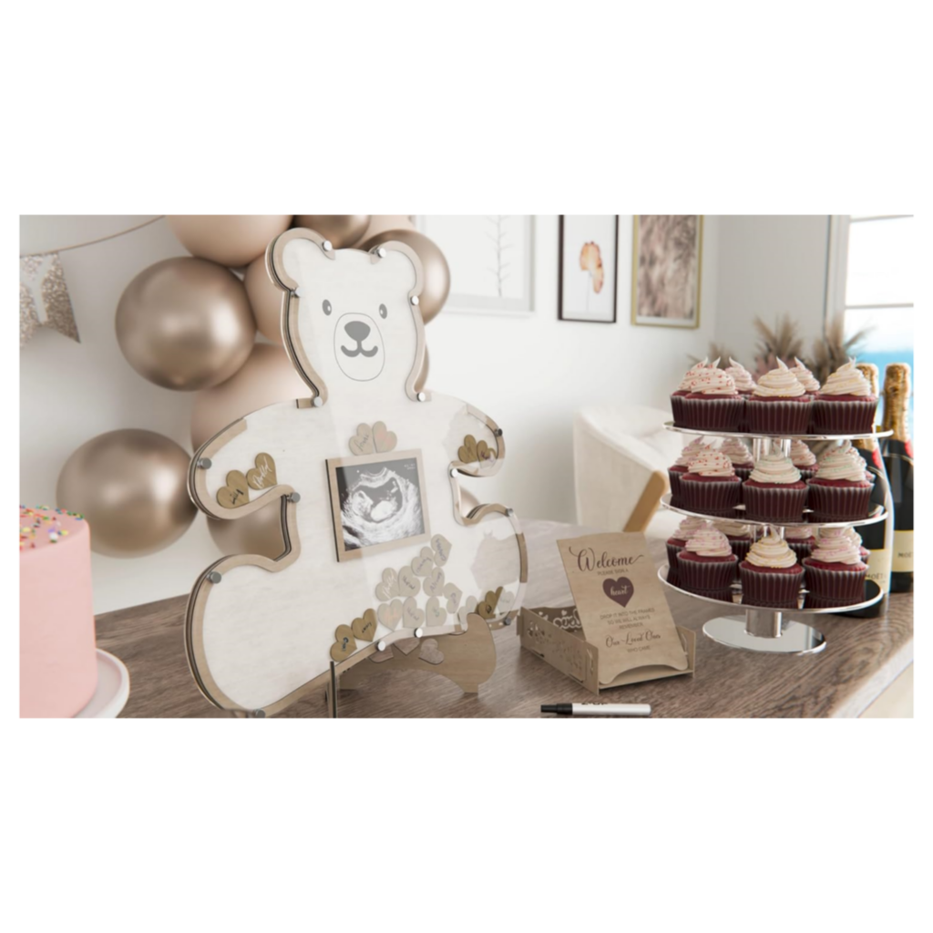 Baby shower and gender-revealing guestbook alternative - Teddy bear