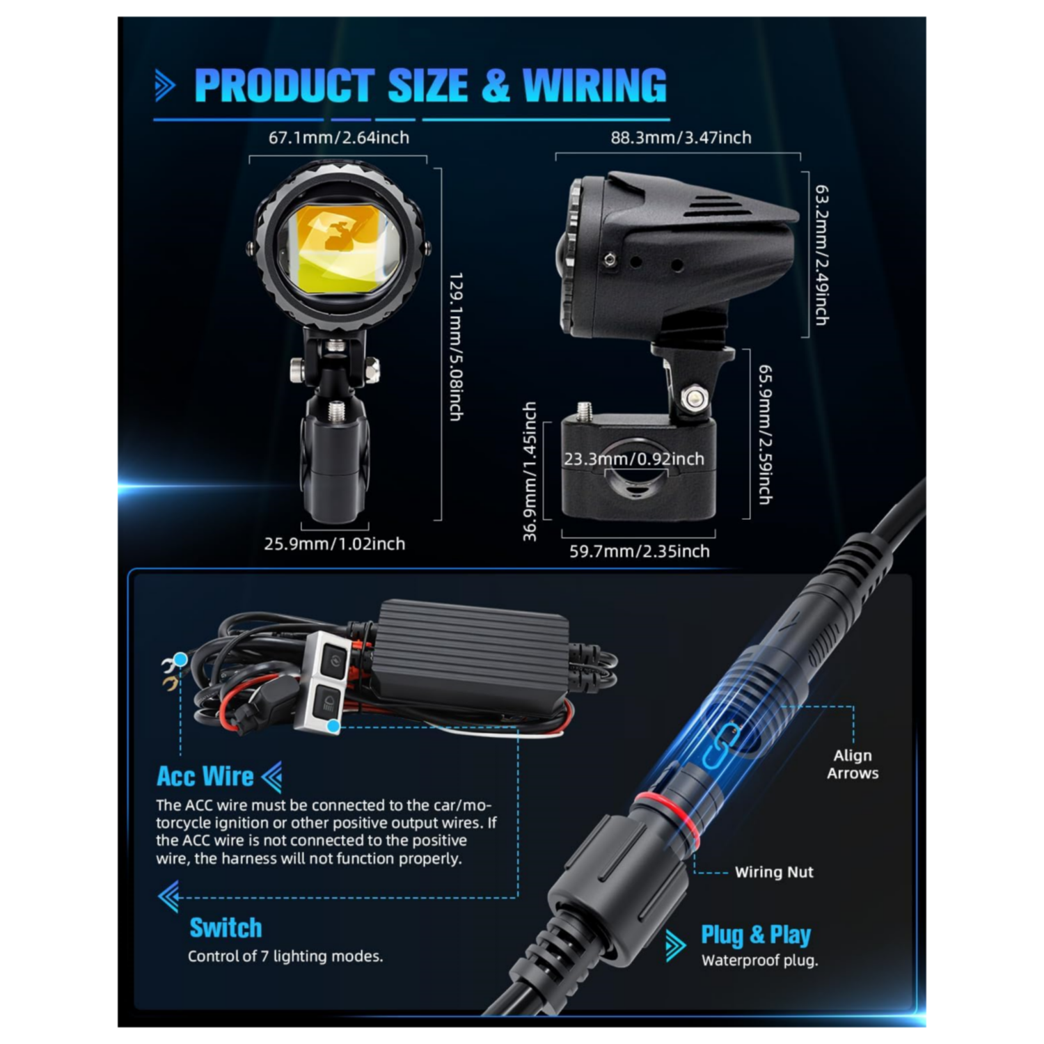 Motorcycle LED fog lights