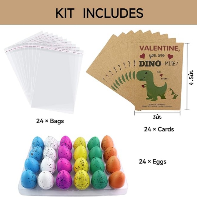 24 packs of dinosaur egg hatching cards