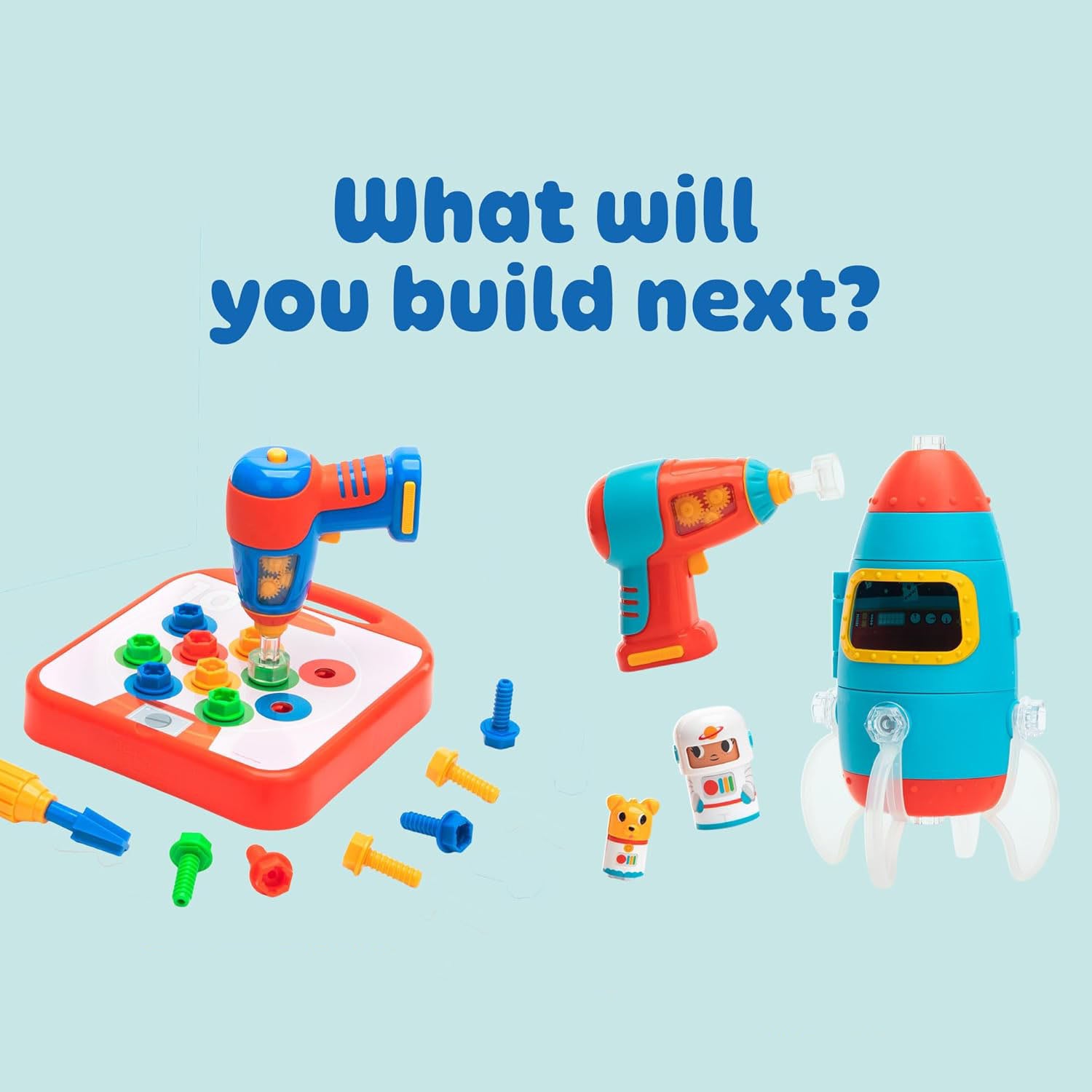Bucket Building Blocks – Construction Toys & Toddler Tools, Kids Tool Set with Real Working Electric Drill Toy
