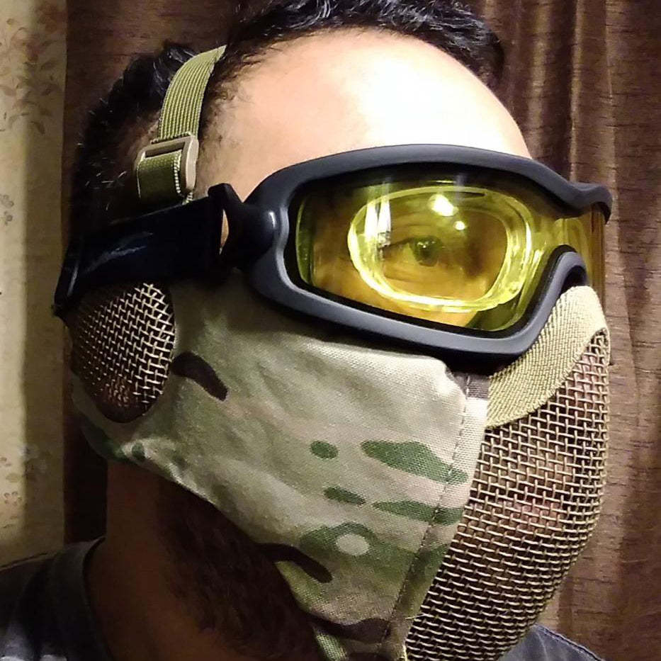 6-Inch Foldable Half-Face Mesh Tactical Mask