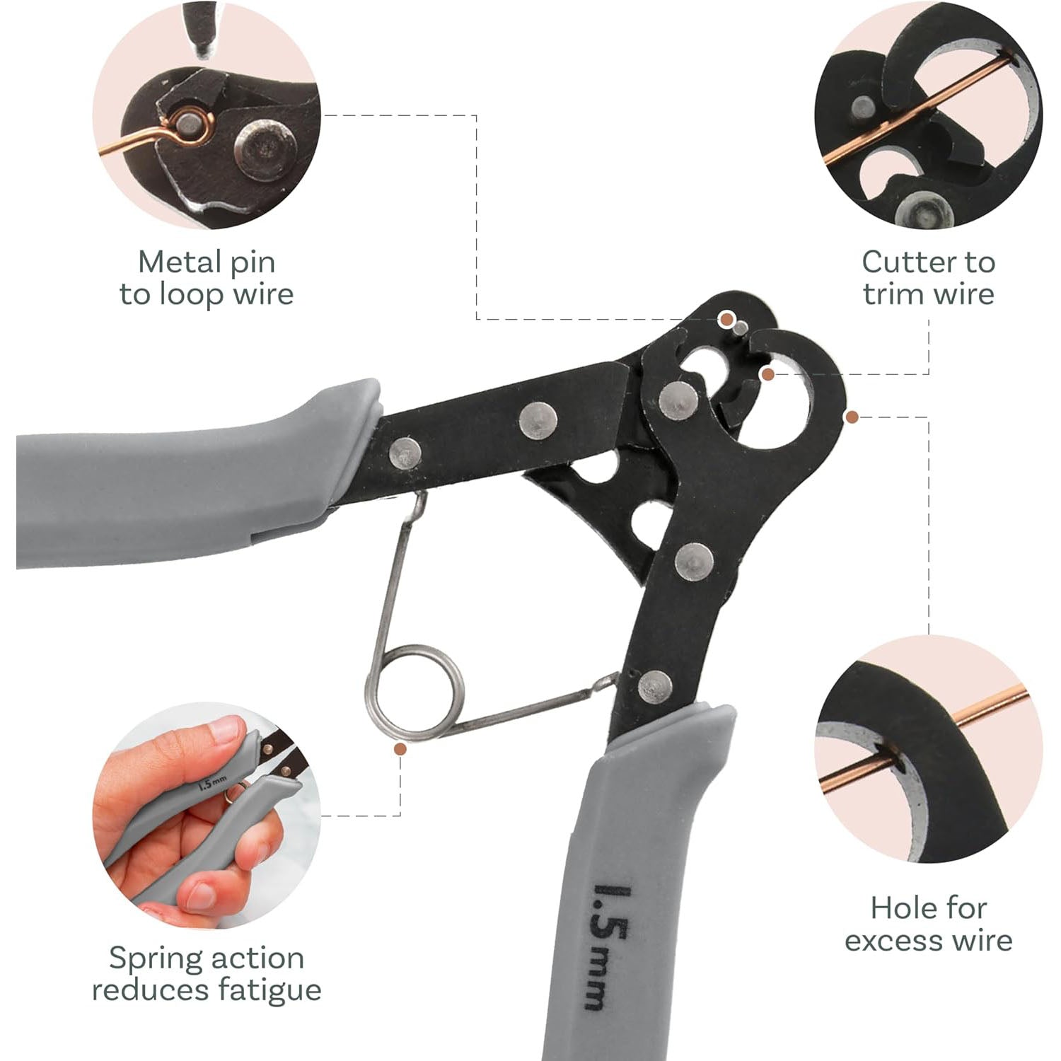 One-Step Ring Maker – Create and Trim Consistent 1.5mm Rings for Jewelry Making, Compatible with 24-18 Gauge Wire