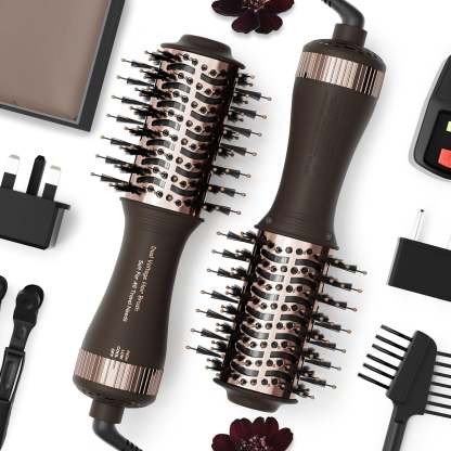 Travel Dual Voltage Hair Dryer Brush 4-in-1 – Portable Mini Hot Air Blow Dryer