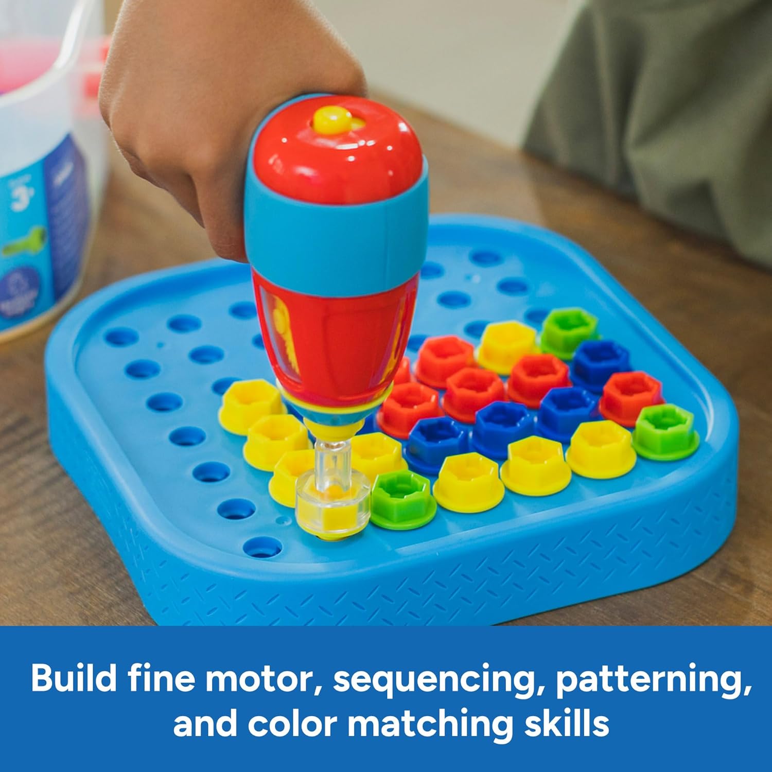 Bucket Building Blocks – Construction Toys & Toddler Tools, Kids Tool Set with Real Working Electric Drill Toy