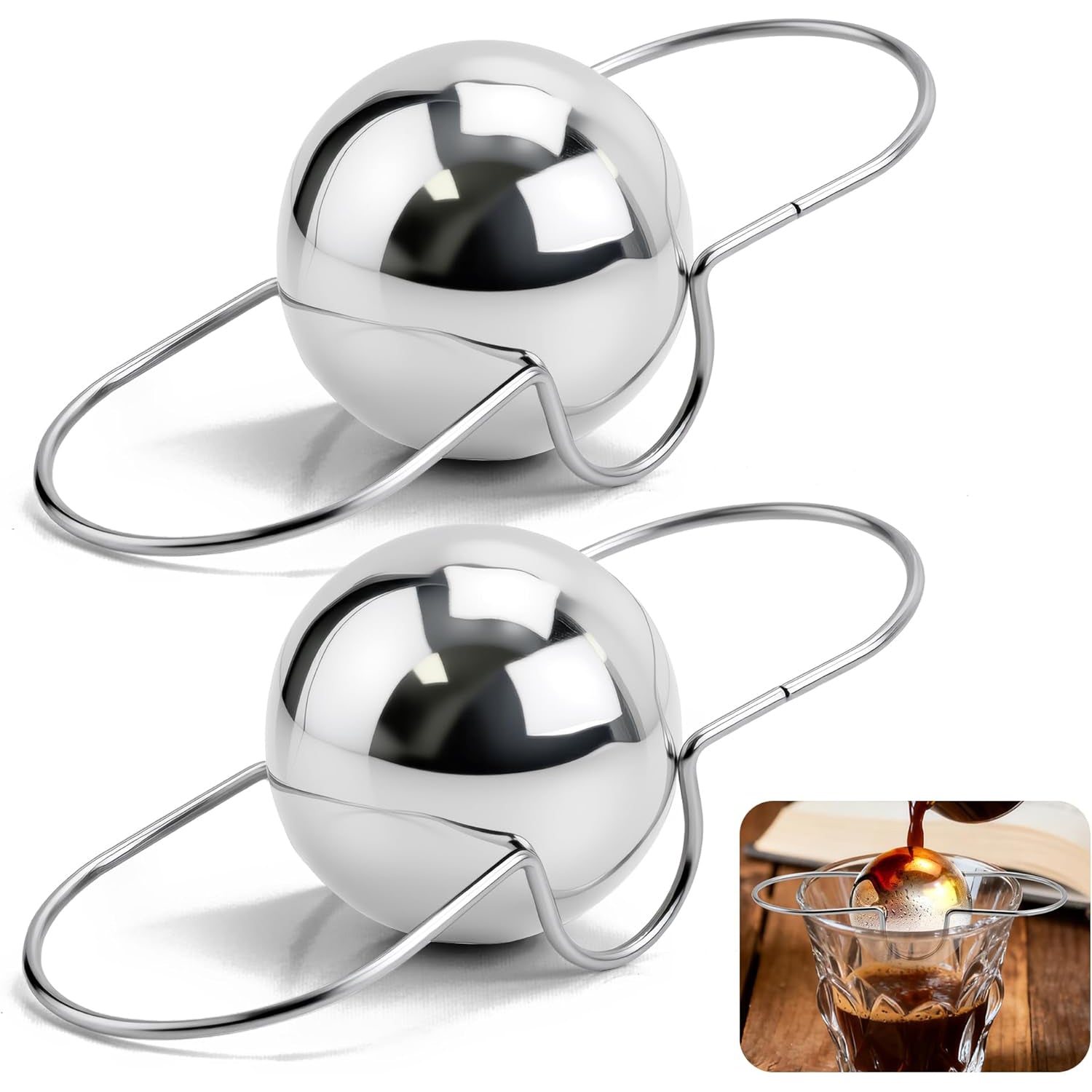 Espresso Cooling Ball – Stainless Steel Frozen Ice Rock for Coffee