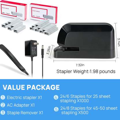 Electric Stapler Value Kit – 45-Sheet Capacity with Accessories