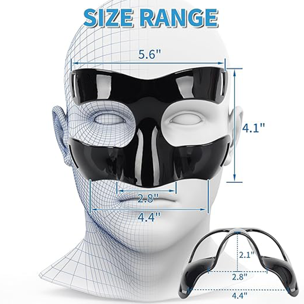 Nasal bone protector, padded and adjustable sports mask