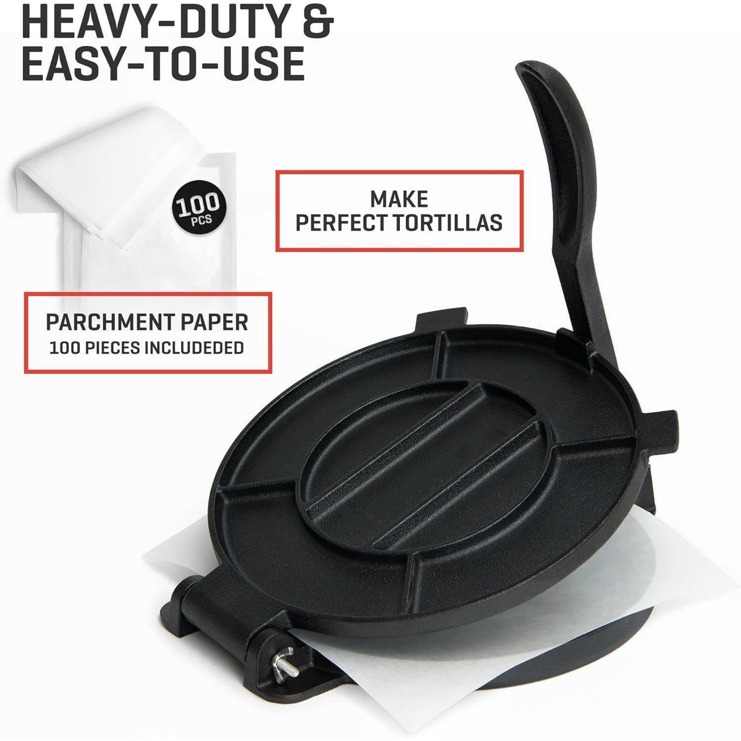 Cast Iron Tortilla Press for Homemade Flatbreads
