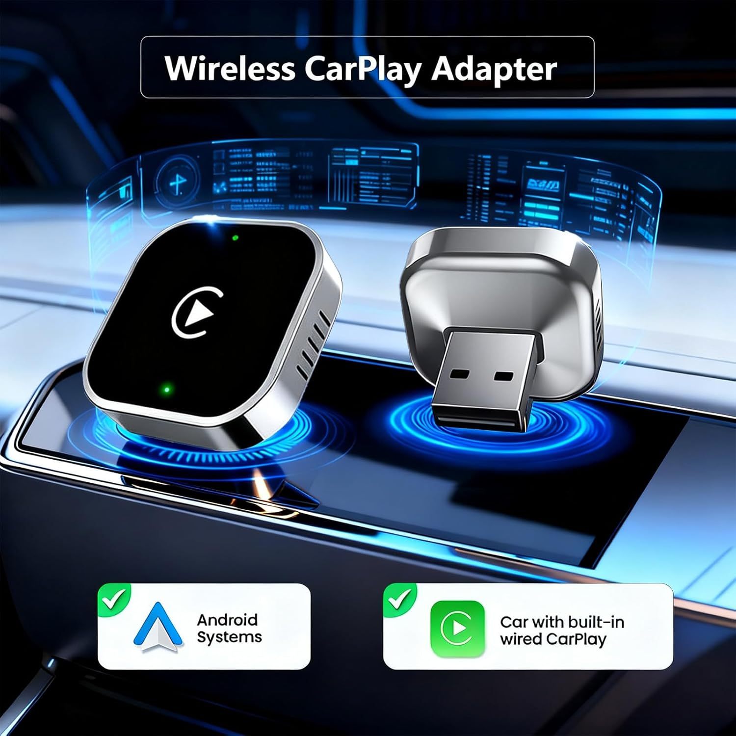 Upgraded Wireless CarPlay Adapter - Fast Auto Connection, Stable Connectivity