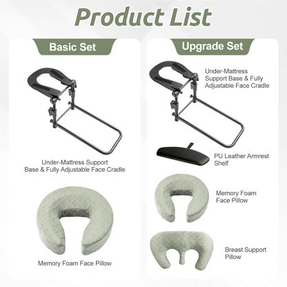Massage headrest for bed, adjustable massage face rest for home use
