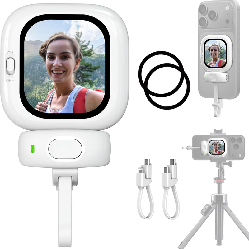 Mini Smartphone Vlog Selfie Monitor Screen — Clip-on Phone Holder Stand