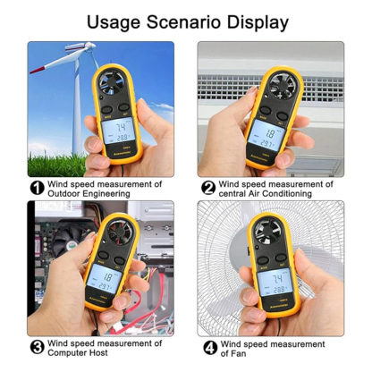 Pocket-sized handheld mini anemometer and thermometer