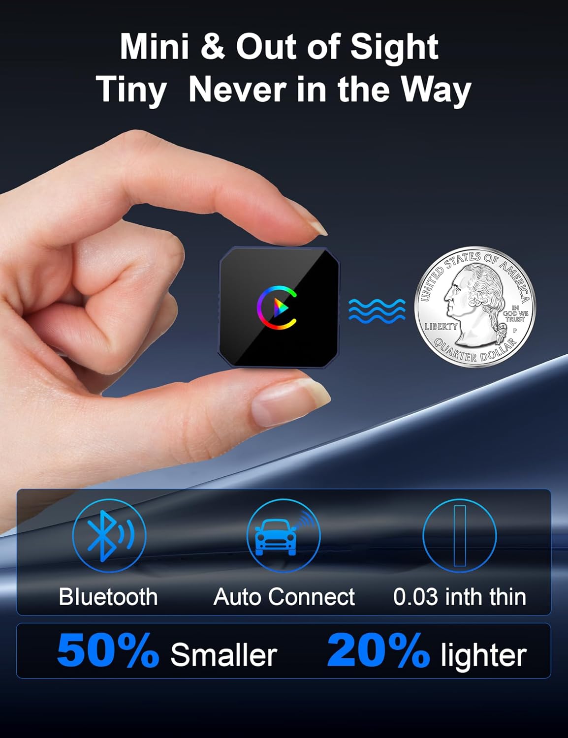 Wireless CarPlay Adapter – 2-in-1 Plug and Play, Seamlessly Switch