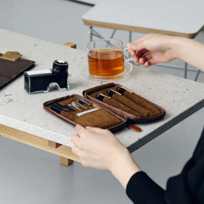 The pen case can be opened 180 degrees.