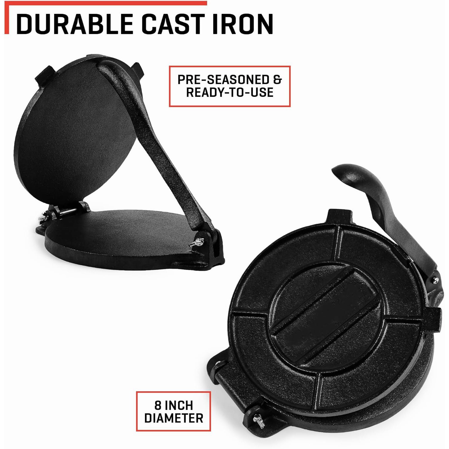 Cast Iron Tortilla Press for Homemade Flatbreads