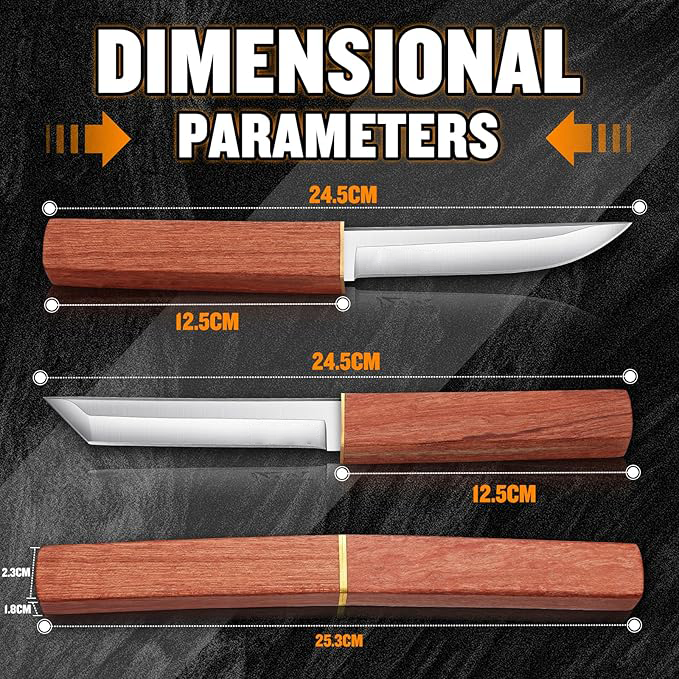 Outdoor survival hunting knife, fixed blade