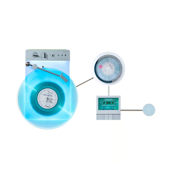 Wall-mounted vinyl record player