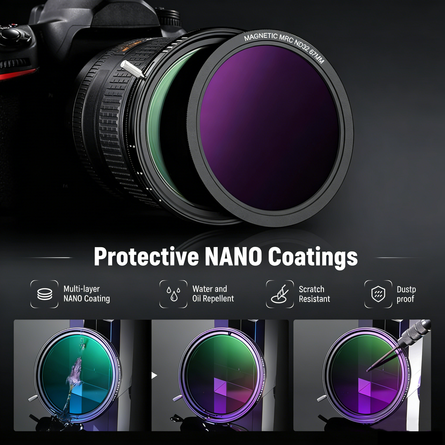 Multi-Functional Magnetic ND Filter Kit – 2-in-1 Variable ND/CPL + Magnetic ND32 + Black Mist 1/4 Filter Set
