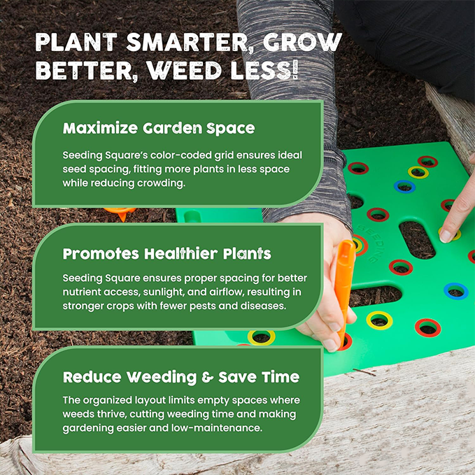 Seeding grid - Patented seed and seedling spacing tool