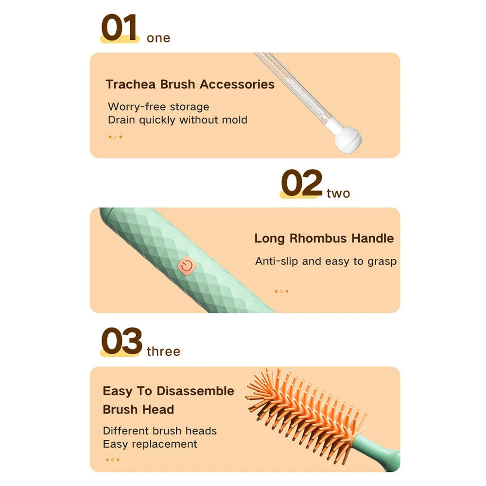 Electric Bottle Brush Dual Speed Rechargeable Cleaner