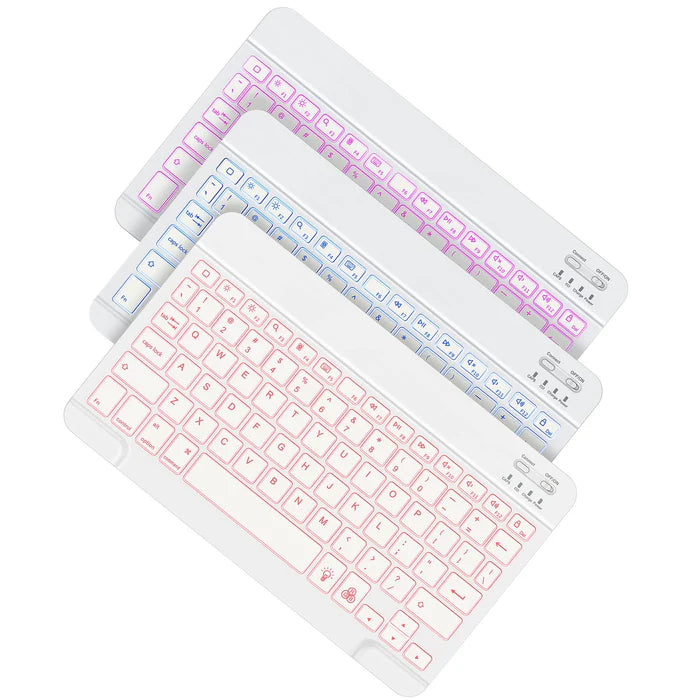Wireless Bluetooth Keyboard with 7-Color LED Backlight, Compact and Portable, Perfect