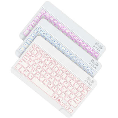 Wireless Bluetooth Keyboard with 7-Color LED Backlight, Compact and Portable, Perfect