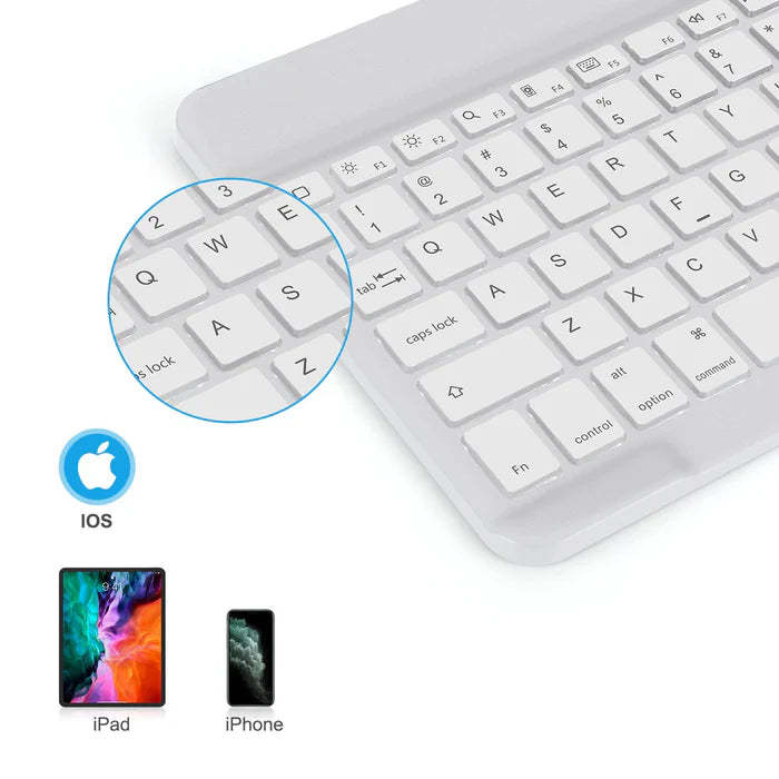 Wireless Bluetooth Keyboard with 7-Color LED Backlight, Compact and Portable, Perfect