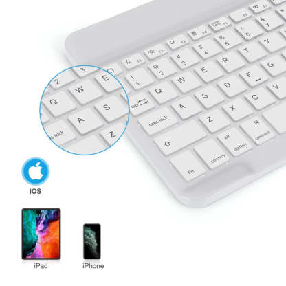 Wireless Bluetooth Keyboard with 7-Color LED Backlight, Compact and Portable, Perfect