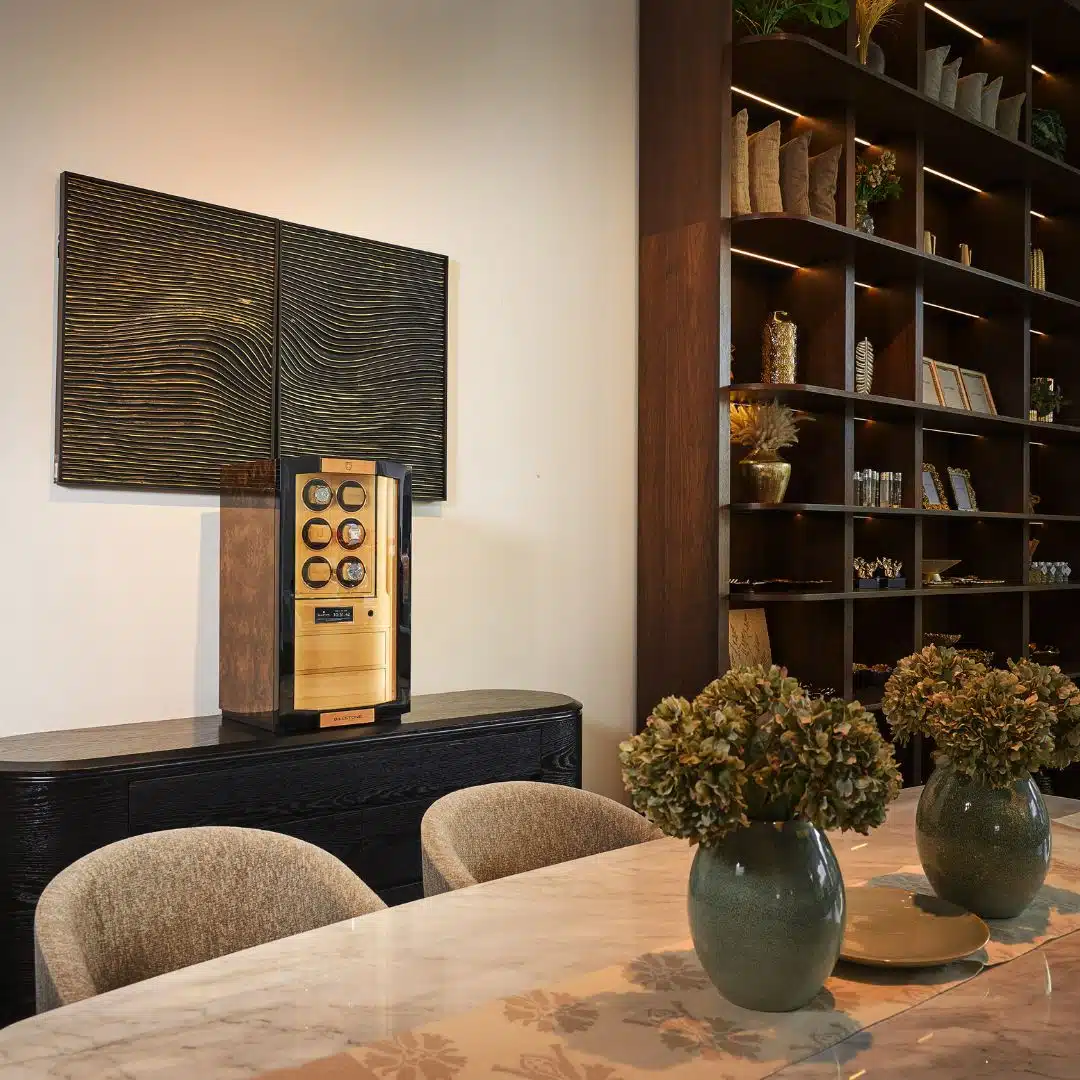 Fingerprint imprinted wooden material - pocket watch balance wheel mechanism