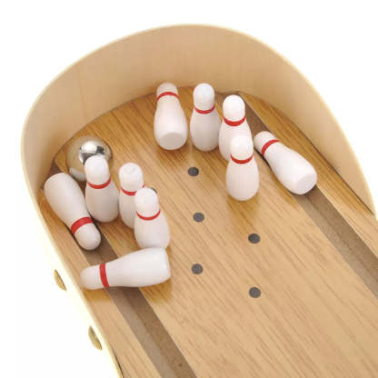 Desktop Wooden Mini Arcade Bowling Game – Classic Fun Portable Set