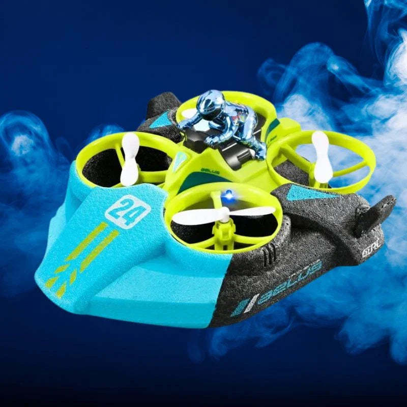 3-in-1 Remote-Controlled Hovercraft Drone Racer – Fly, Race, and Sail Across Land, Air