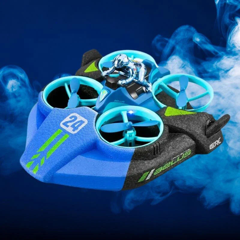 3-in-1 Remote-Controlled Hovercraft Drone Racer – Fly, Race, and Sail Across Land, Air