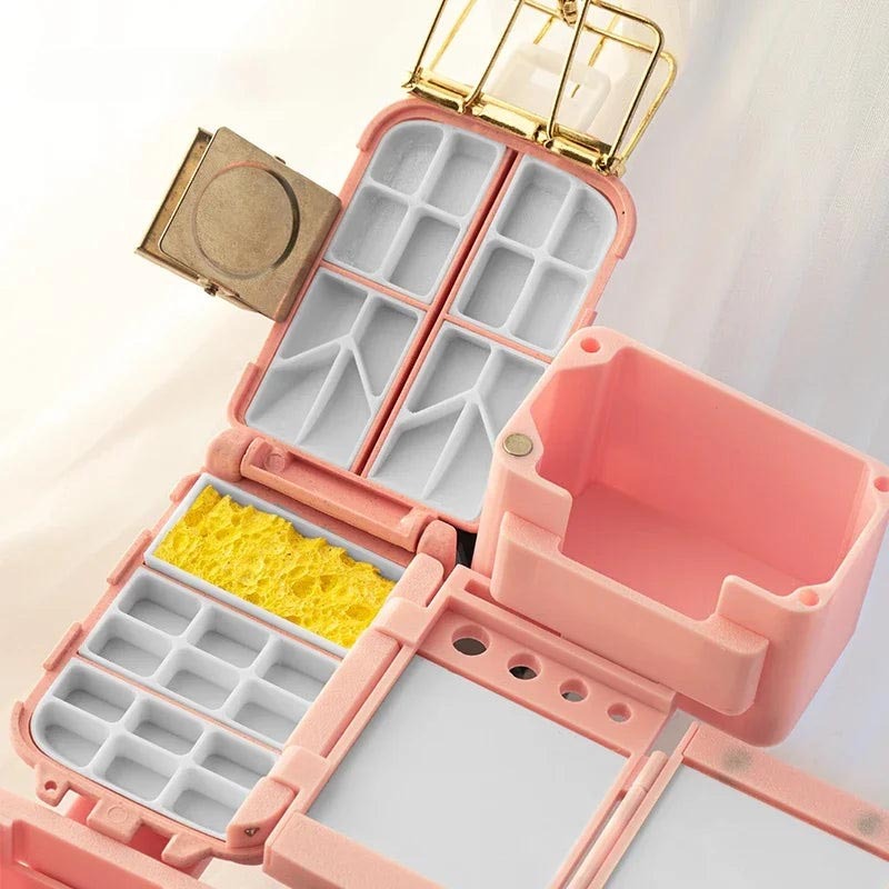 Portable Watercolor Paint Box – 3D Printed Palette with Wash Basin Set