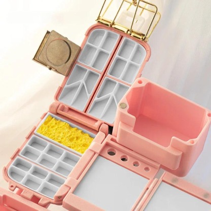 Portable Watercolor Paint Box – 3D Printed Palette with Wash Basin Set